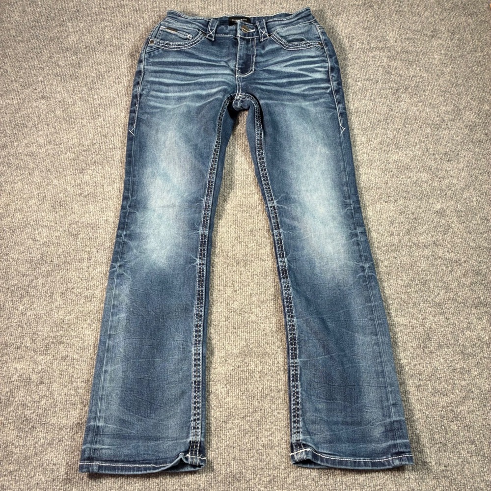 Buckle Black Fit No 3 Bootcut Jeans Mens 28x30 Blue Slim Stretch Denim Bootleg